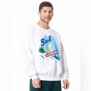 NWT SoulCycle Derek Crew Sweatshirt Ski Skull White XL